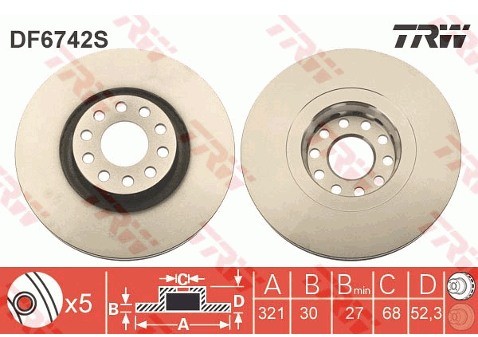 TRW Tarcza hamulcowa DF6742S