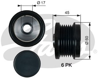 GATES Alternator - sprzęgło jednokierunkowe GATES OAP7155