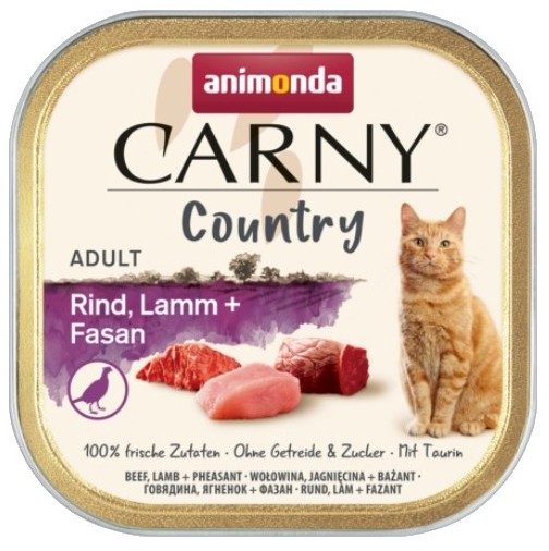 Animonda Carny Country Adult Wołowina Jagnięcina i Bażant tacka 100g