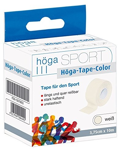 Höga hoega-Tape Color, 3.75 cm X 10 m, biały, sport Tape, 1er Pack (1 X 103 G) 10079853