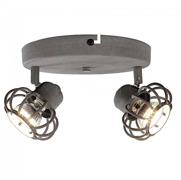 Brilliant Oświetlenie Fabi Lampa w kształcie rondla z reflektorkami Siwy, 2-punktowe 74724/70