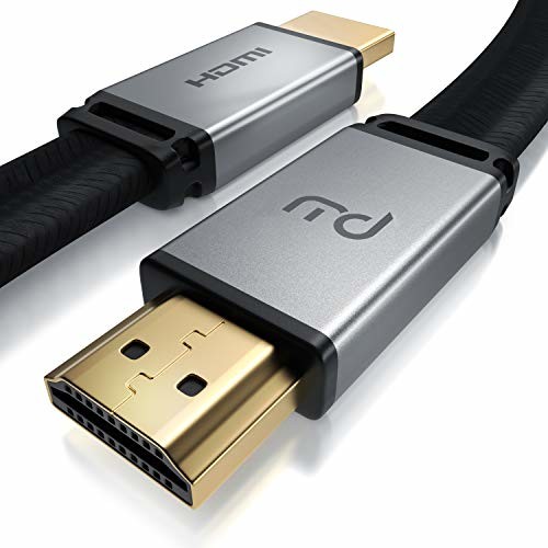 CSL-Computer CSL - 8k HDMI 2.1 kabel 1 m - płaski kabel - 2k 4k 8K - UHD II - 3D TV - eARC - HDR10+ - 8K@60Hz z DSC - HDTV 7680 x 4320 - Nylon Brading - kompatybilny z Blu Ray PS5 PS4 Xbox Series S X 722