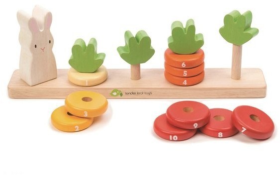 Tender Leaf Toys tender leaf toys - Drewniana Zabawka  -  Królik i Liczenie Marchewek, Tender Leaf Toys