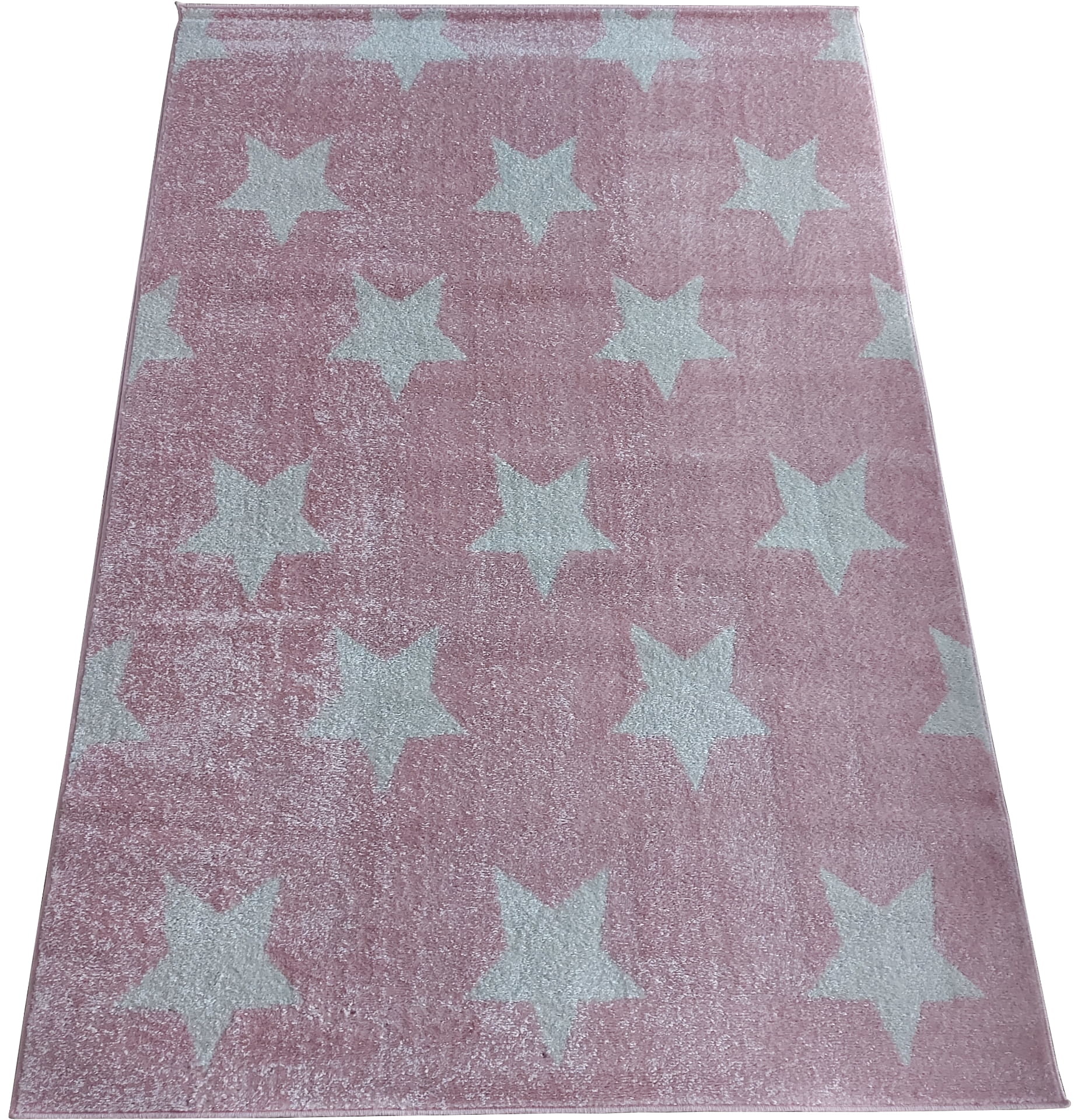 Omega Dywan dziecięcy 133x190 różowy w gwiazdki pudrowy 133 ACP 63