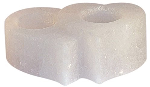 Himalaya Salt Dreams Salt Dreams 4041678004828 świecznik na świeczki typu tealight z kryształów soli himalajskiej monitora Twin Heart, biały Line 4041678004828