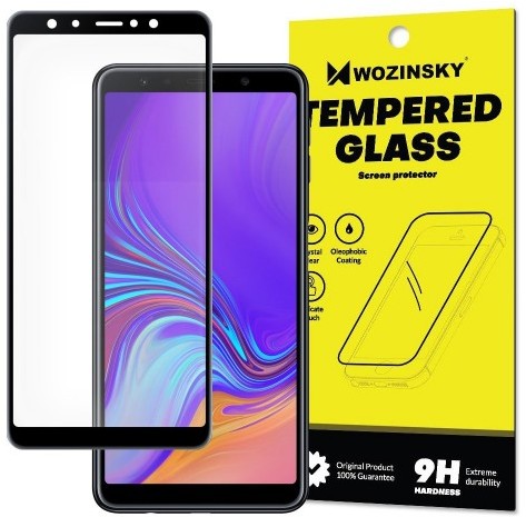 Wozinsky super wytrzymałe szkło hartowane Full Glue na cały ekran z ramką Case Friendly Samsung Galaxy A7 2018 A750 czarny