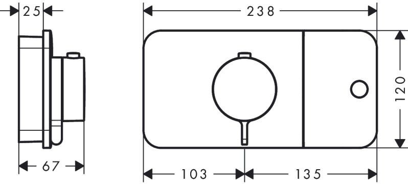 Hansgrohe One Bateria prysznicowa termostatyczna podtynkowa czarny mat 45711670