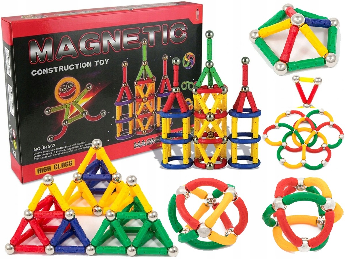 Klocki Magnetyczne Konstrukcyjne Zamek 84 El
