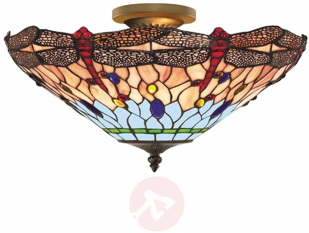 Searchlight DRAGONFLY - lampa sufitowa w stylu Tiffany