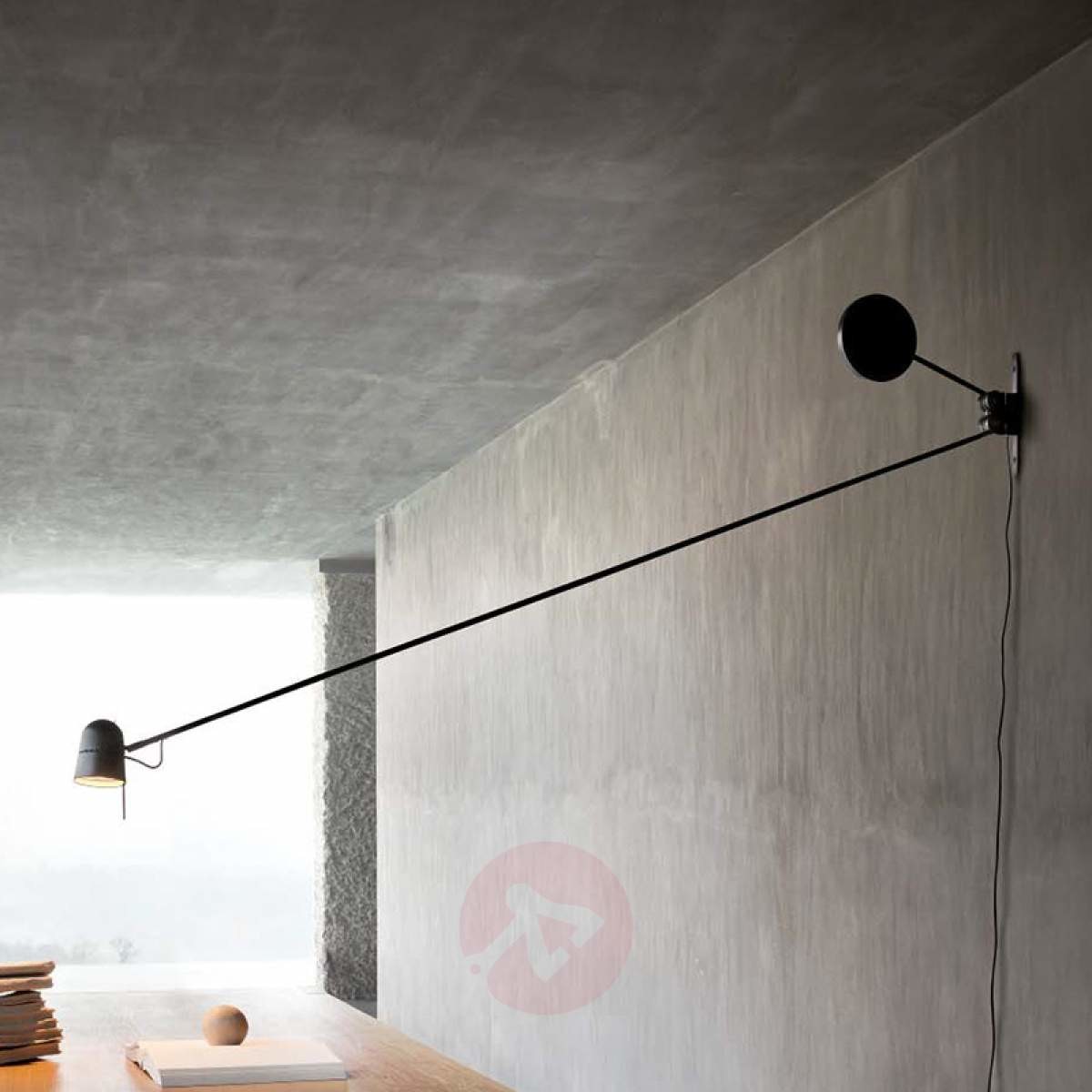 Luceplan Lampa ścienna LED Counterbalance, czarna