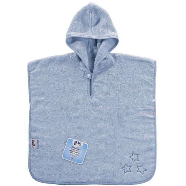 XKKO Ponczo frotte z biobawełny Organic Baby Blue