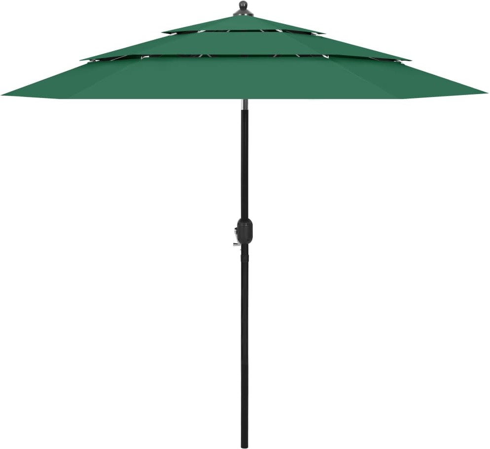 vidaXL 3-poziomowy parasol na aluminiowym słupku, zielony, 2,5 m vidaXL