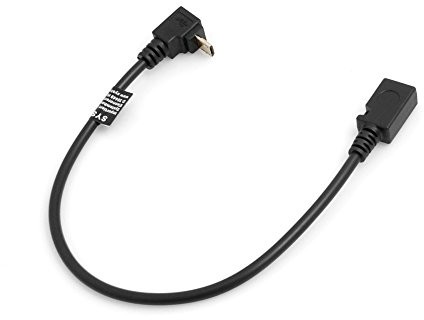 System-S Micro USB kąt 90 ° stopni w dół z kablem micro USB kabel do transmisji danych adapter sieciowy przedłużenie 27 cm 53525902