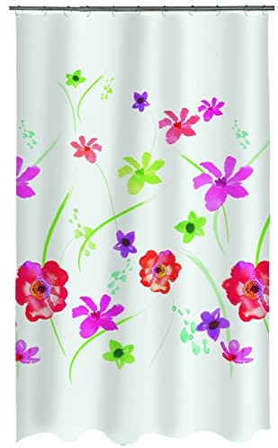Spirella spirella materiałowa zasłona prysznicowa Flower Meadow Red, materiału, czerwony, 180 x 200 cm 10.19253