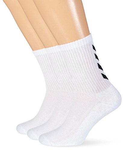 Hummel Reflector Fundamental zestaw 3 par skarpet w kolorze szarym, czerwonym lub niebieskim, skarpety zapewniające wsparcie dla podbicia stóp, skarpety do celów sportowych i rekreacyjnych, biały, 10 22-140-9001_White_10