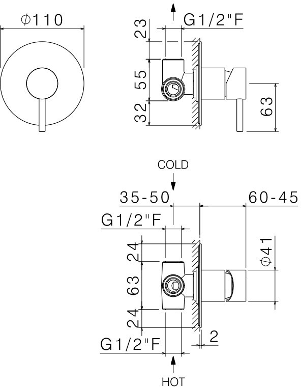 Vema Vema Tiber Steel Bateria prysznicowa podtynkowa stal nierdzewna V17130