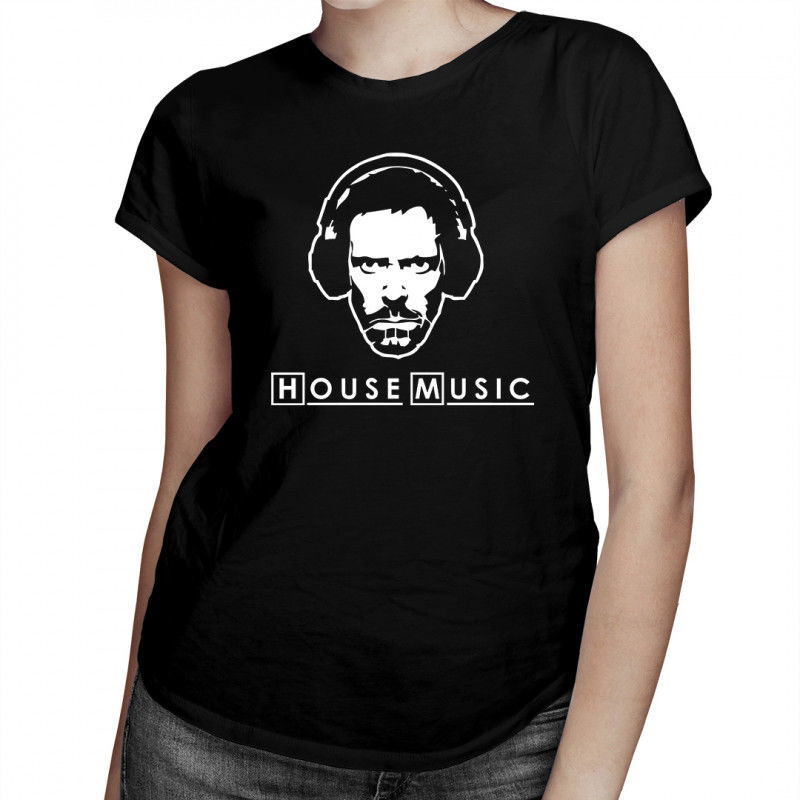House (Dr) Music - damska koszulka z nadrukiem 7853