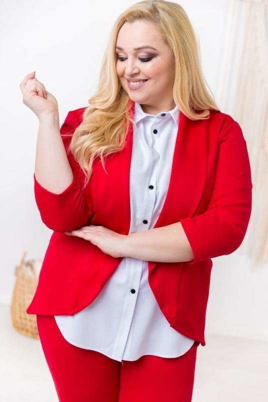 Tono Czerwona Marynarka BAKIOLA Plus Size - Tono