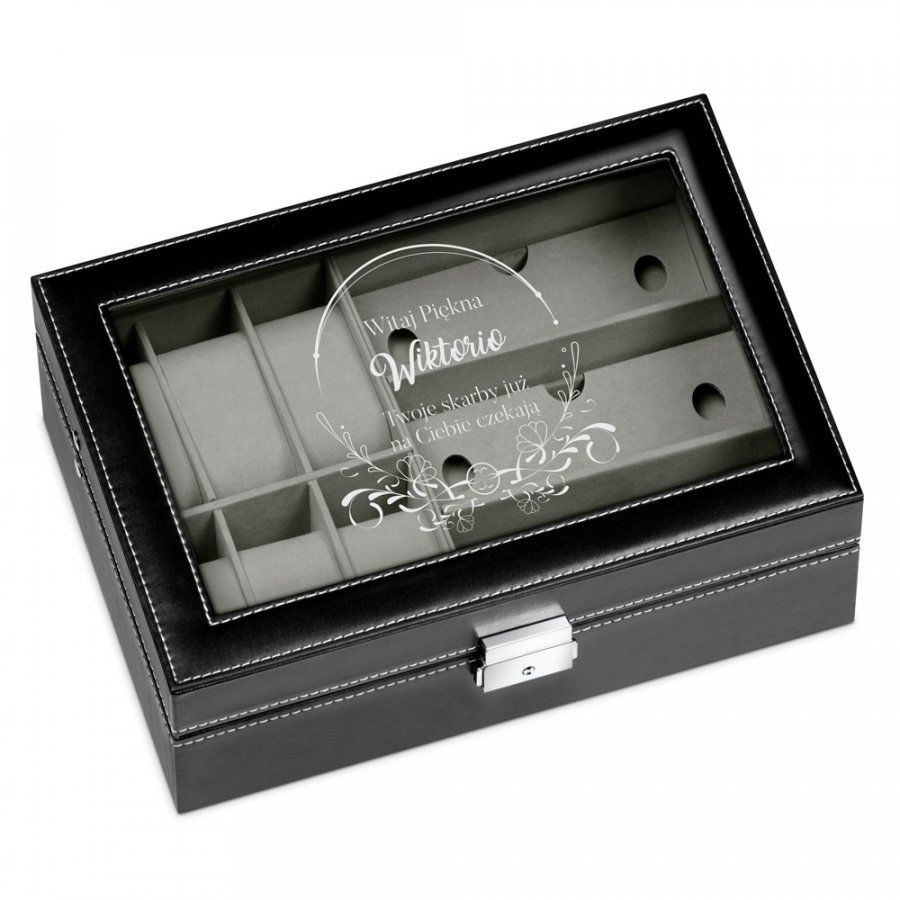 Murrano Szkatułka na Zegarki i Okulary GRAWER Piękna SZKT-ZG-OK-012
