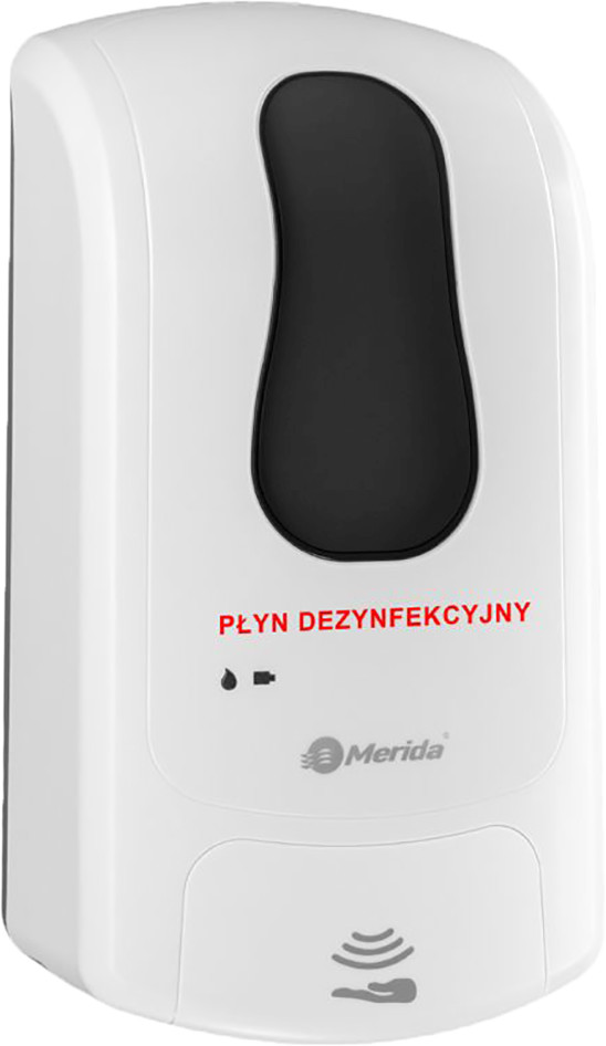 Merida Bezdotykowy dozownik do płynu dezynfekcyjnego One 1 litr plastik biały DEB401