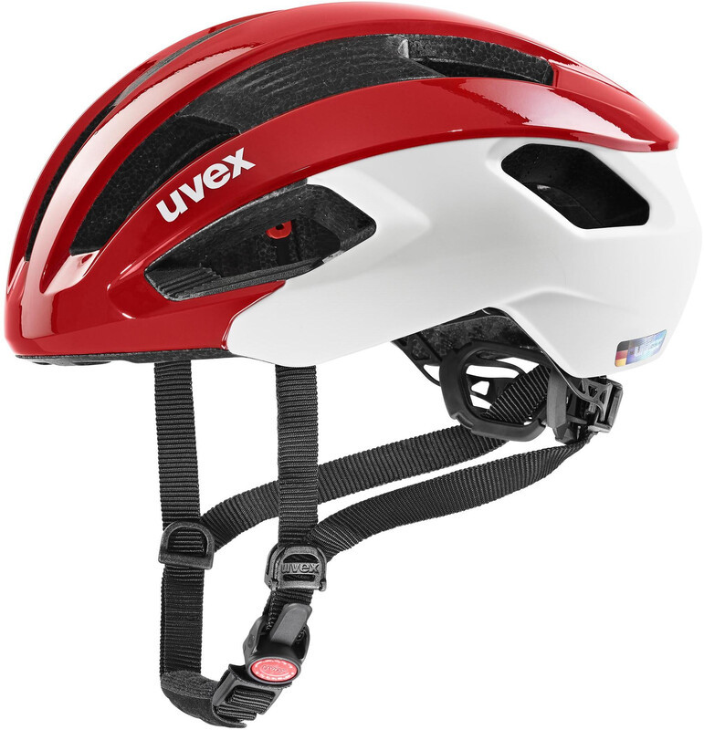 UVEX Rise CC Helmet, czerwony/biały 56-59cm 2022 Kaski szosowe