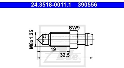 ATE Zawór  24.3518  0011.1 entlüfter śruba/- 24.3518-0011.1