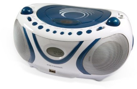 Metronic 477115 Radio CD- MP3 Boombox Wave Weiß/Blau