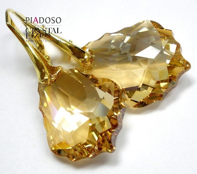 Swarovski kolczyki ZŁOTE SREBRO Certyfikat GS22