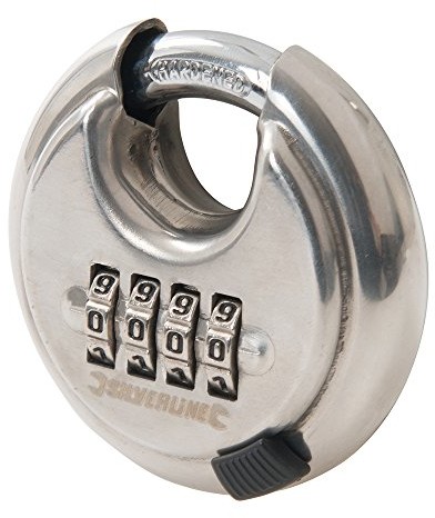 Silverline 926157 kłódka z zamkiem czterocyfrowym kodowym, stal szlachetna, 70 mm 926157