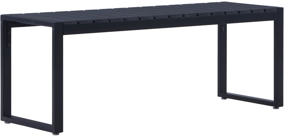 vidaXL Ławka ogrodowa, 120,5 cm, płyta PS, czarna