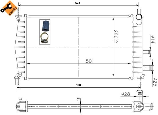 NRF Chłodnica, układ chłodzenia silnika NRF 50131 50131