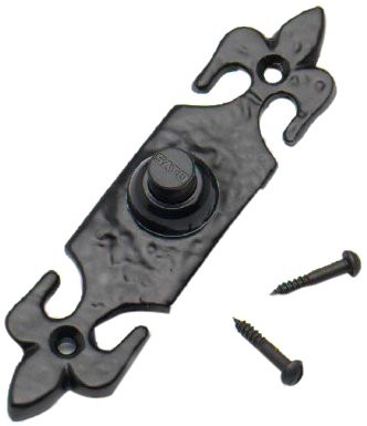 Bulk Hardware bh00405 120 X 30 MM, przycisk dzwonka antyczny Fleur de Lys-wzory, czarny/biały BH00405