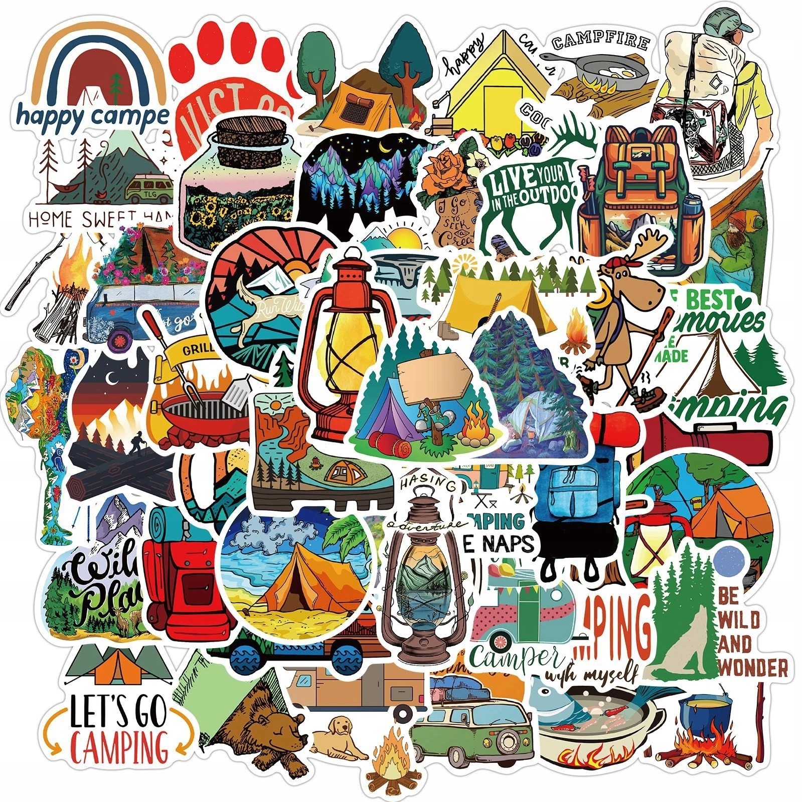 Sticker Bomb Naklejki Na Laptopa MIX Camping 50szt