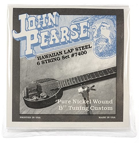 John Pearse Strings John Pearse Strings John Pearse Struny 7400 do hawajskiej gitary Lap-Steel 6-strunowe - Czysty nikiel nawinięty - B11-Tuning 7400