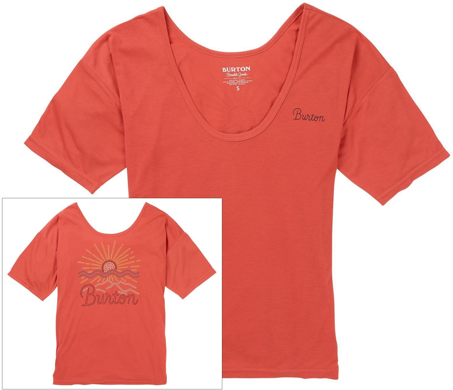 Burton t-shirt damski LUXEMORE SCOOP TEE Burnt Sienna
