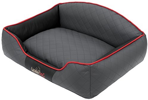 Hobbydog xxlel kosz igrc9 łóżko/sofa dla psa/Elite ze sztuczną skórą, szary/czarny, XXL, 110 x 85 x 30 cm 5902052048748