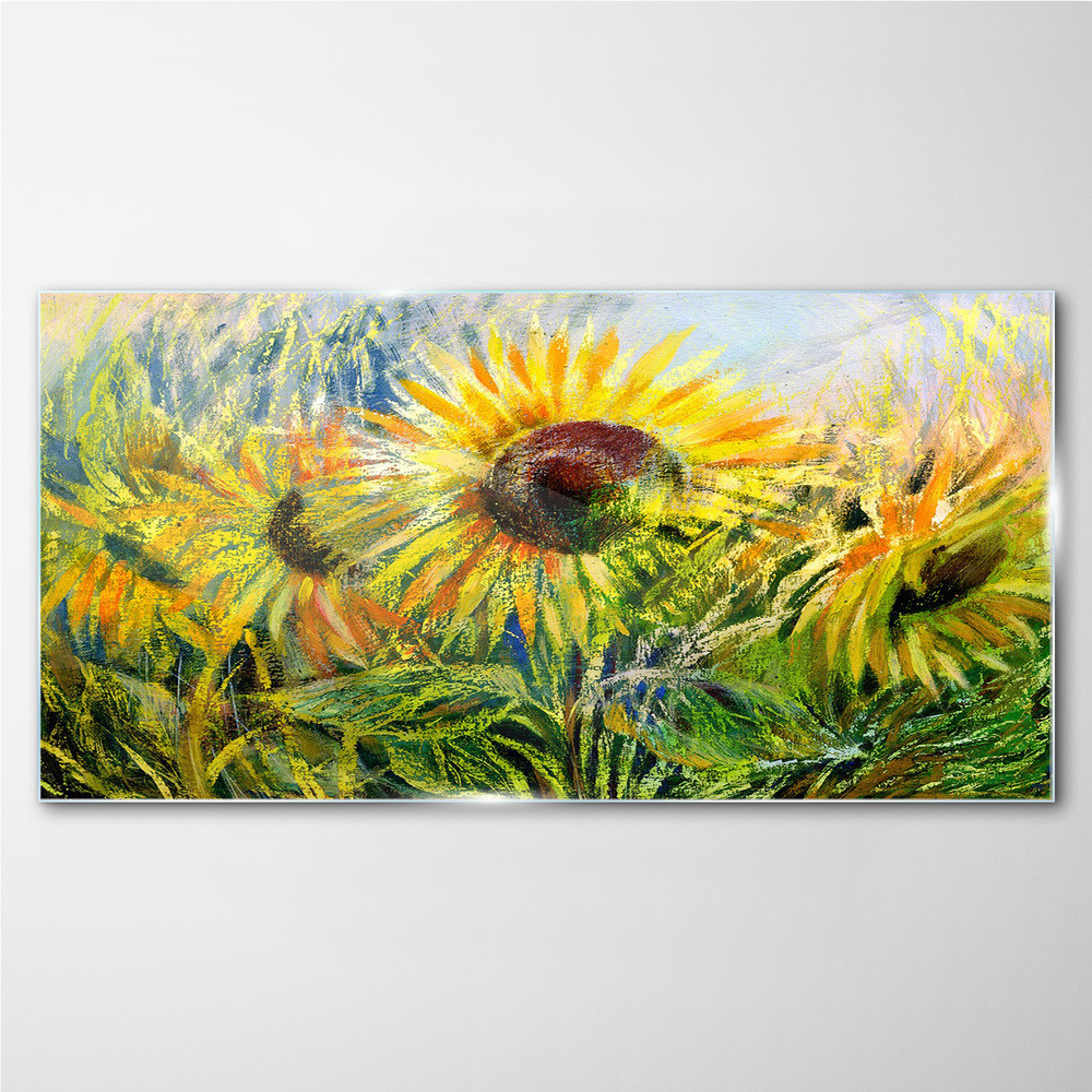 PL Coloray Obraz Szklany Kwiaty Kwiaty Słonecznik 140x70cm