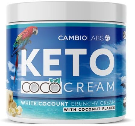 Cambiolabs Krem kokosowy o smaku białej czekolady - bez cukru - keto pasta z wiórkami kokosa (Keto Coco Cream)