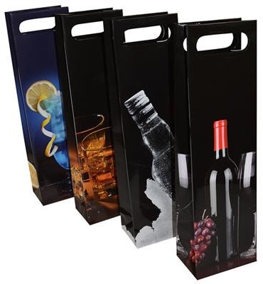 Office Products Torebka na alkohol laminowana, 12x8x41,5cm, z rączką, mix wzorów 15087141-99