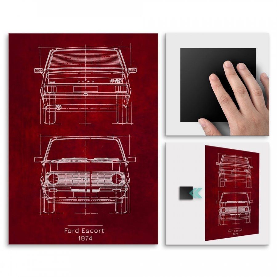 Pix4home Plakat metalowy Ford Escort Projekt Scarlet L POS-L-02441