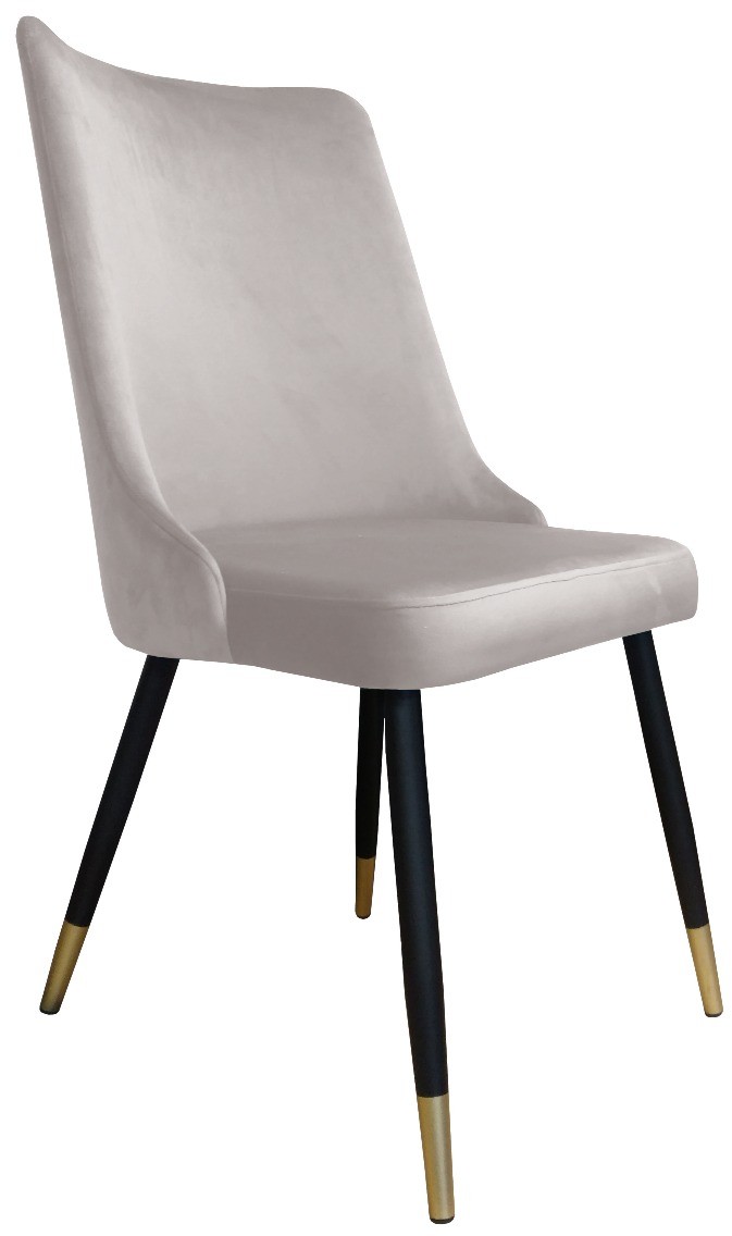 Atos Krzesło CYPRIAN 2 VELVET GOLD jasno szare do salonu VICTORGOLD-MG39