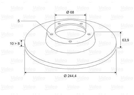 VALEO tarcza hamulcowa x2 tyl 186294  186294