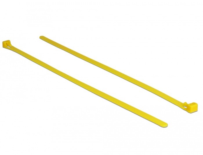 Delock 18761 opaska kablowa Releasable cable tie Nylon Żółty 100 szt.