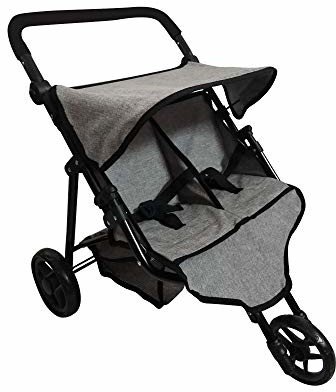 KNORRTOYS.COM Knorr Toys 16722 Knorrtoys 16722-podwójny wózek na szpule Duo Grey wózek dla lalek, jeansy szary