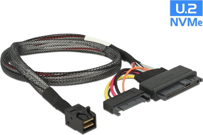 Delock Kabel SFF-8643 - U.2 SFF-8639 + SATA 15Pin 0.50m - 84819