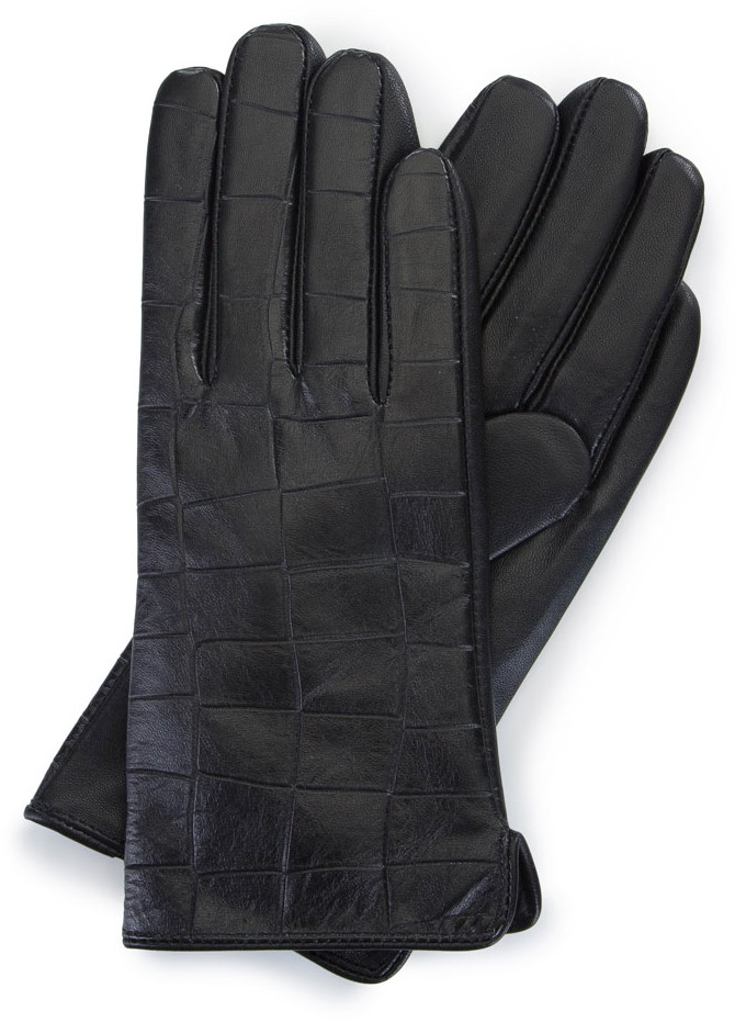 Wittchen Damskie rękawiczki ze skóry croco 39-6-650-1