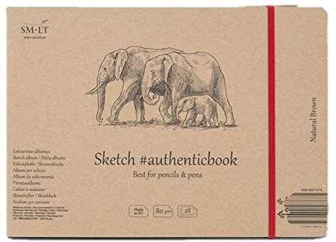 SMLT smlt 5EB-28st/NTB Authentic Line 5EB-28/NTB 245 X 176 MM szyta szkicownik authenticbook, 135 GSM brązowy z papieru typu kraft, 28 arkuszy