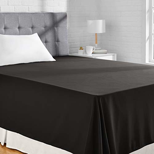 AmazonBasics prześcieradło z mikrofibry, czarne, 180 x 260 + 10 cm
