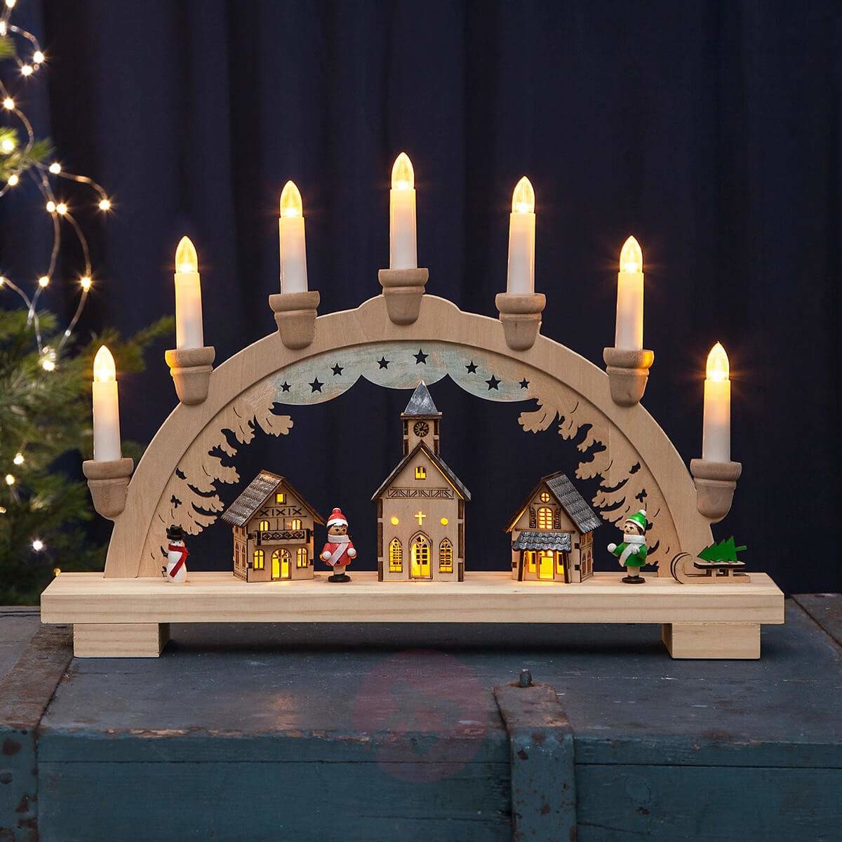 Best Season Ładny świecznik łukowy LED Dassel