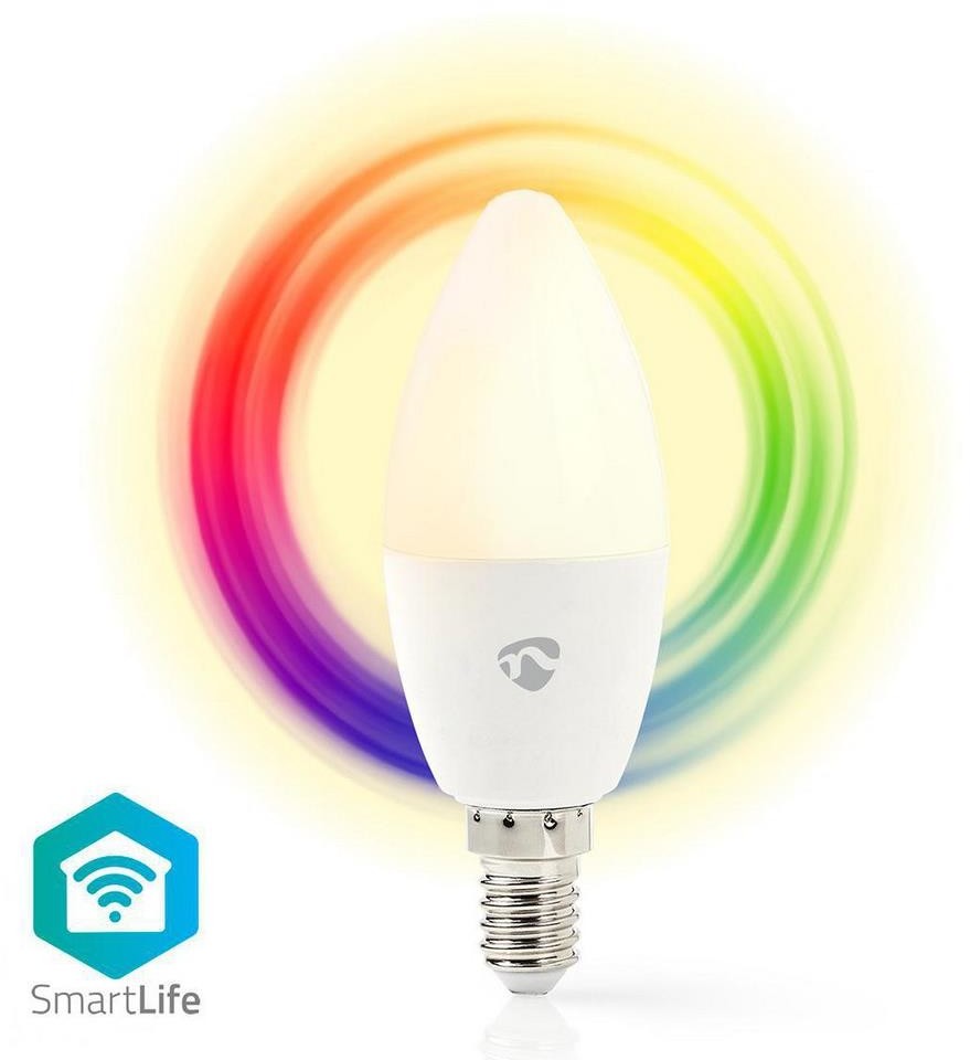 Nedis Nedis WIFILC11WTE14 - LED RGB Ściemniana żarówka Smartlife E14/4,5W/230V Wi-Fi